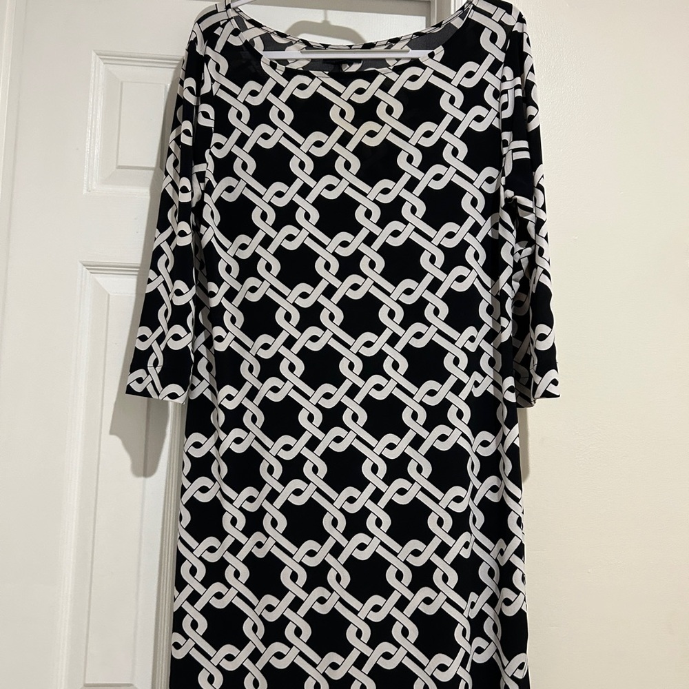 Banana Republic black & white dress, Large